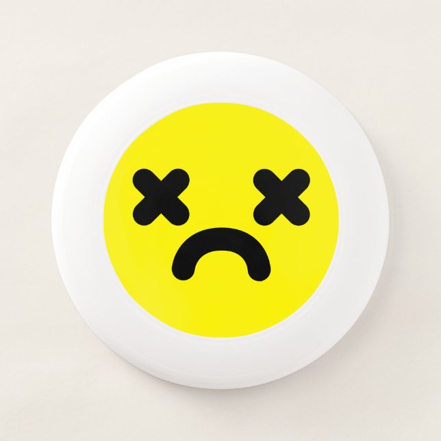 Dazed Sad Face Yellow  Wham-O Frisbee (Front)