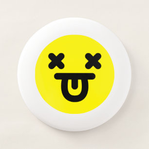 Dazed Tongue Out Face Yellow Wham-O Frisbee