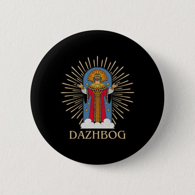 Dazhbog Ancient Mythological Slavic Paganism Russi Button (Front)