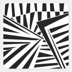 dazzle camouflage(black) square sticker