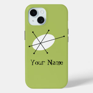 Dazzle Green 'Name' iPhone case vertical