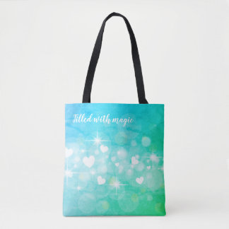 Dazzle Hearts and Stars customized tote bag