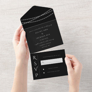 Dazzle Me Chic Wedding Save the Date All In One Invitation