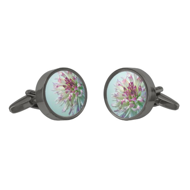 Dazzle Me, Dahlia! Cufflinks (Angled)