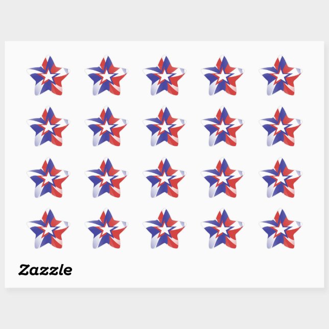 Dazzle Me Patriotic Red White Blue Star Stickers (Sheet)