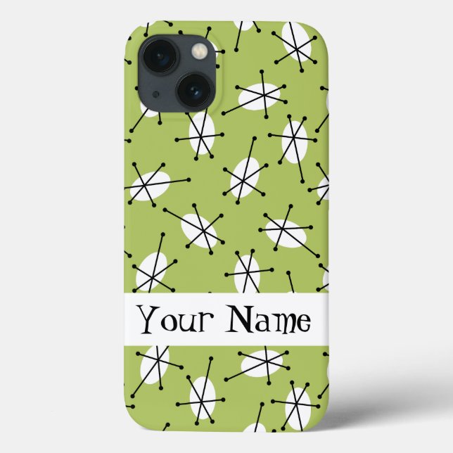 Dazzle Multi Green 'Name' iPad case (Back)