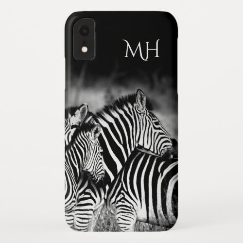 Dazzle of Zebra Monogram  iPhone XR Case