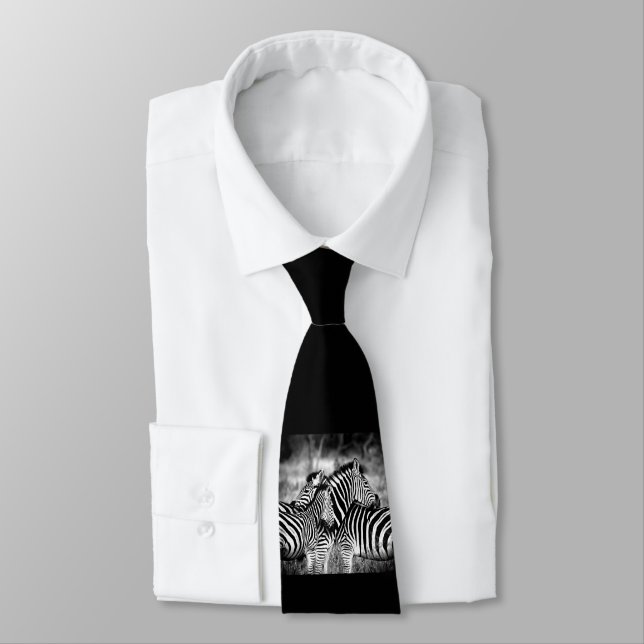 Dazzle of Zebra  Neck Tie (Tied)