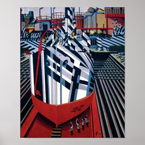 Dazzle_ships in Drydock at Liverpool Abstract Art Poster