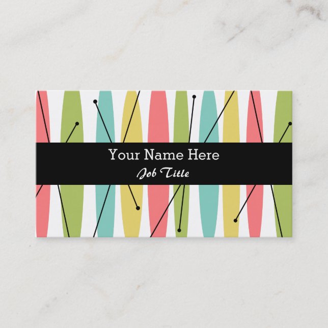 Dazzle Stripe business card black (Front)