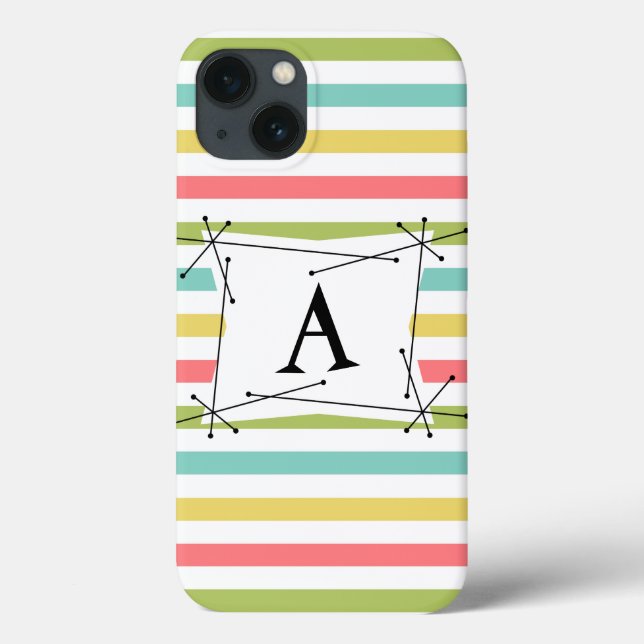 Dazzle Stripe Classic 'Monogram' iPad Mini case (Back)