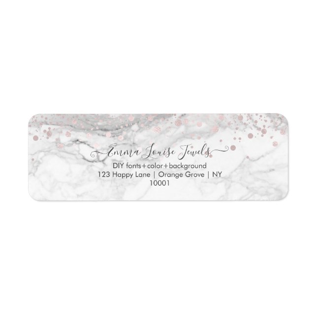 Dazzled Bluxh Pink Confetti Marble PixDezines Label (Front)