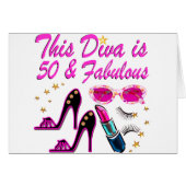 DAZZLING 50TH DIVA CARDS (Front Horizontal)