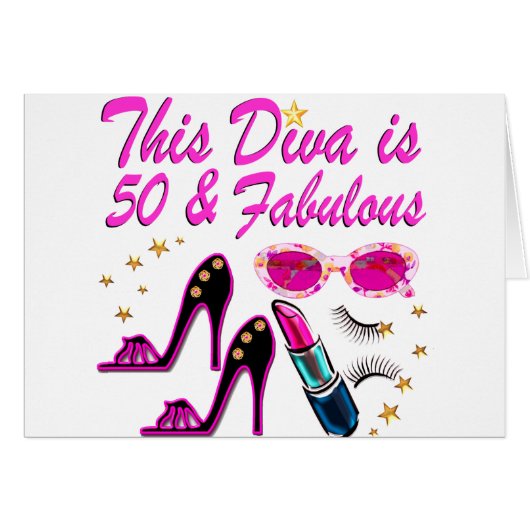 DAZZLING 50TH DIVA CARDS (Front Horizontal)