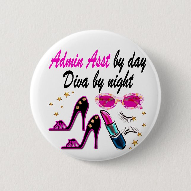 DAZZLING ADMIN ASST DIVA BUTTON (Front)