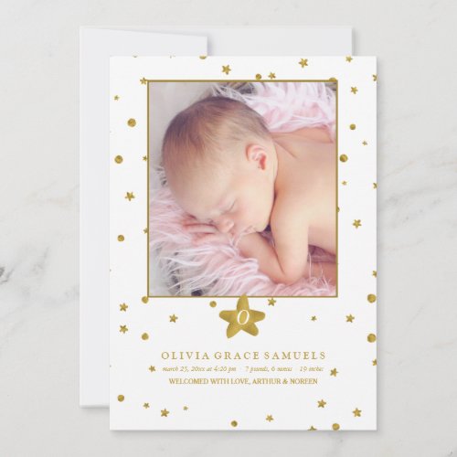 Dazzling Arrival Photo Birth Announcement