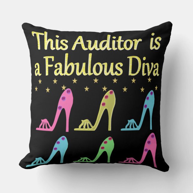 DAZZLING AUDITOR DIVA DESIGN THROW PILLOW (Front)