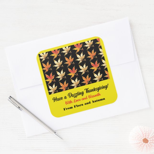 Dazzling Autumn Crisp Whimsical Square Sticker (Envelope)
