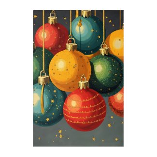 Dazzling Baubles: Festive Retro Christmas Ornament Acrylic Print