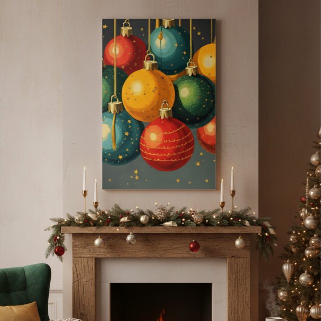 Dazzling Baubles: Festive Retro Christmas Ornament Acrylic Print (Creator Uploaded)