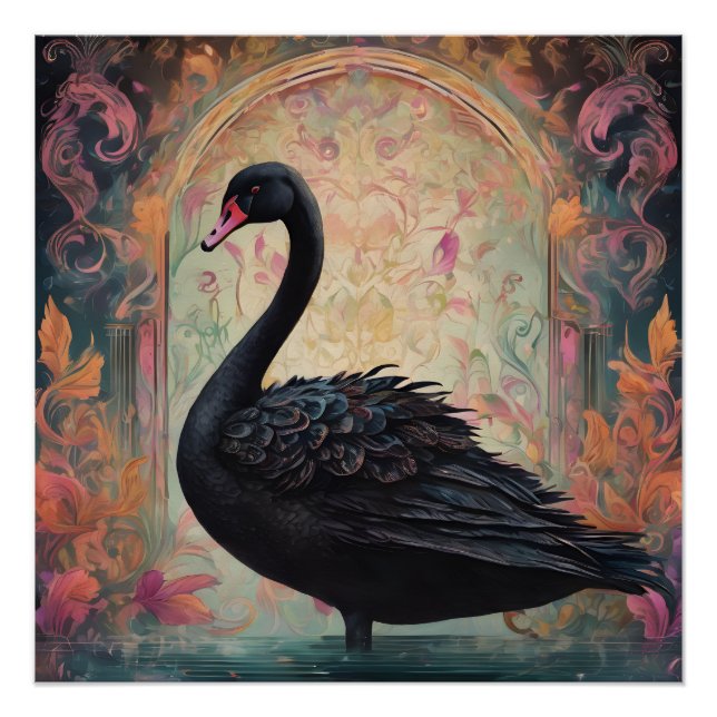 Dazzling Black Swan Art Poster (Front)
