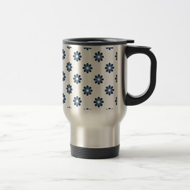 Dazzling Blue Flower 8 Travel Mug (Right)