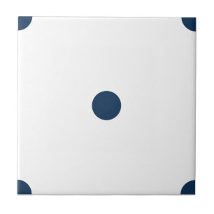 Dazzling Blue Polkadots Small Ceramic Tile