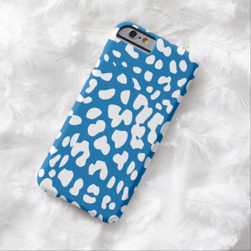 Dazzling Blue  White Leopard Print iPhone 6 Case