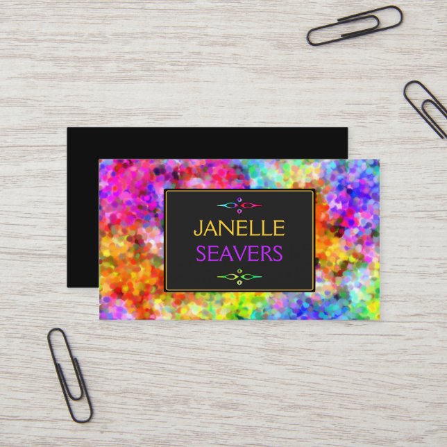 Dazzling Chakra Colors Business Card (Front/Back In Situ)