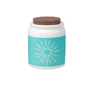 Dazzling Christmas Stars Candy Jar, Aqua Jar