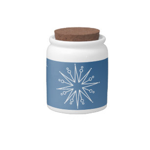 Dazzling Christmas Stars Candy Jar, Blue Jar