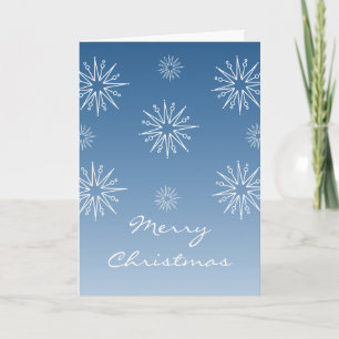 Dazzling Christmas Stars Greeting Card, Blue Holiday Card