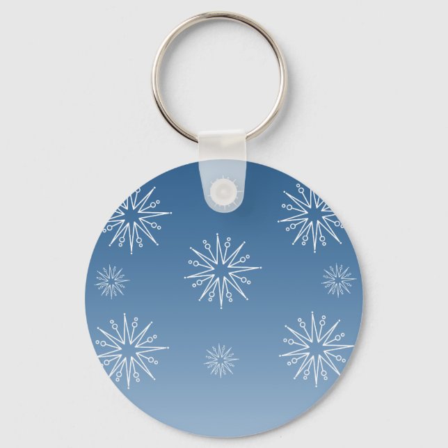 Dazzling Christmas Stars Keychain, Blue Keychain (Front)