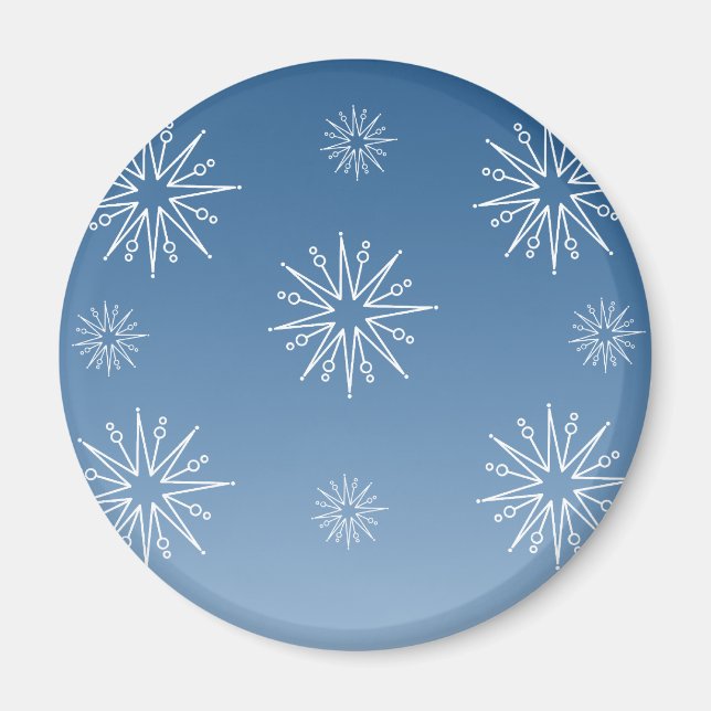 Dazzling Christmas Stars Magnet, Blue Magnet (Front)