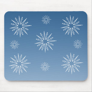 Dazzling Christmas Stars Mousepad, Blue Mouse Pad