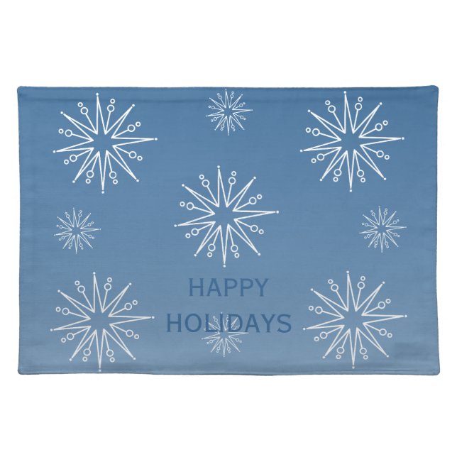 Dazzling Christmas Stars Placemat, Blue Placemat (Front)