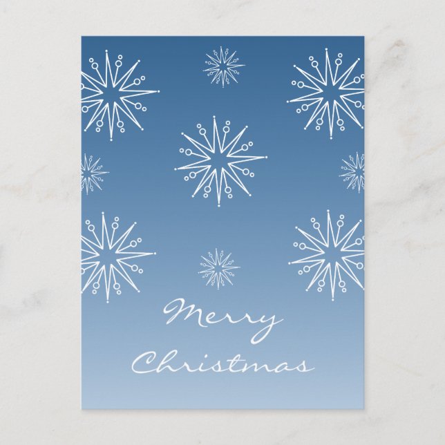 Dazzling Christmas Stars Postcard, Blue Holiday Postcard (Front)