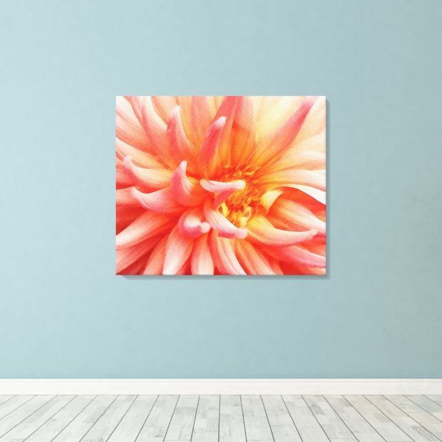 Dazzling Dahlia Flower Canvas Print (Insitu(Wood Floor))