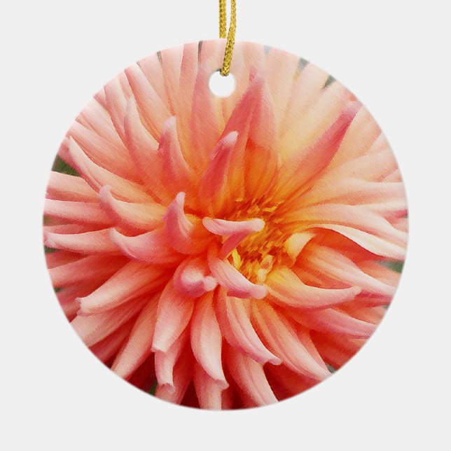 Dazzling Dahlia Flower Ceramic Ornament (Front)