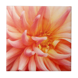 Dazzling Dahlia Flower Ceramic Tile