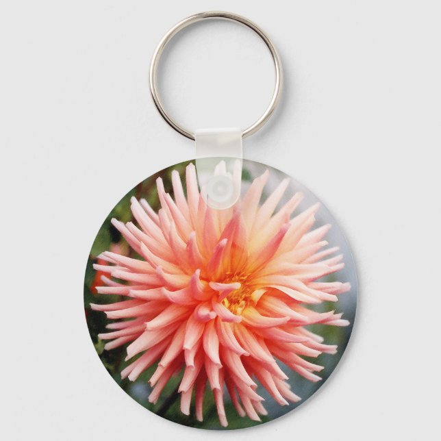 Dazzling Dahlia Flower Keychain (Front)