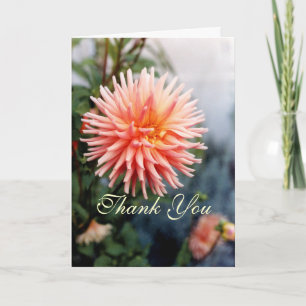 Dazzling Dahlia Flower Letterpress Thank You Card