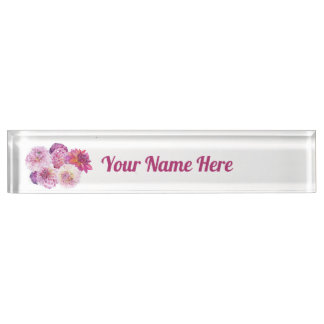 Dazzling Dahlias Personalized  Desk Name Plate