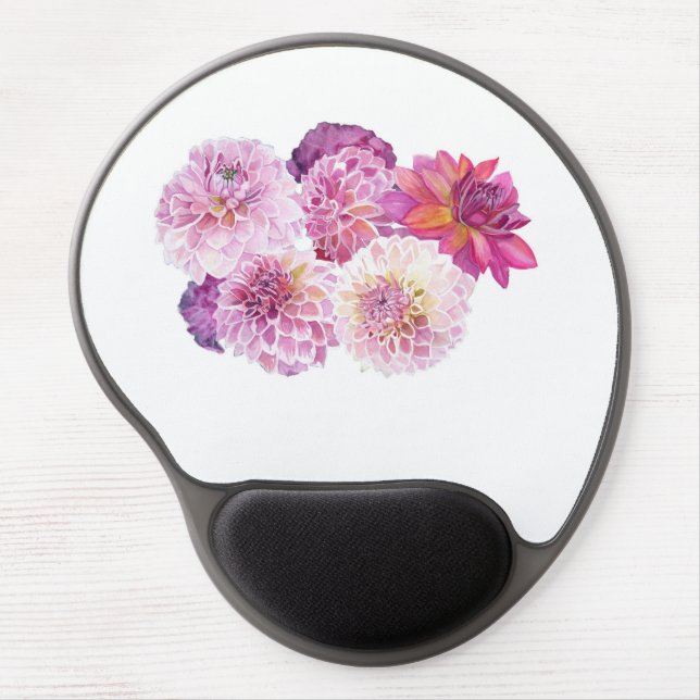 Dazzling Dahlias Personalized Stationery Gel Mouse Pad (Front)