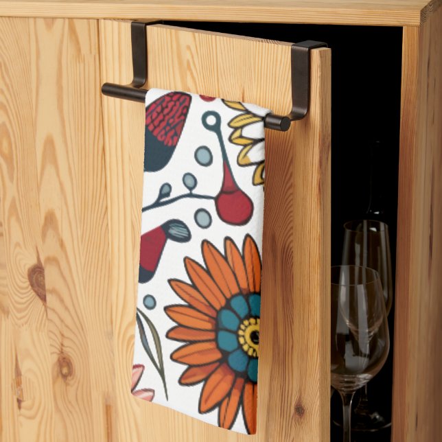 Dazzling Daisy Delight: A Floral Fashion Favorite Kitchen Towel (Thirds Fold)