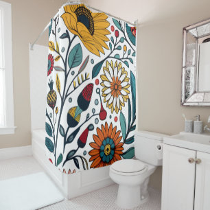 Dazzling Daisy Delight: A Floral Fashion Favorite Shower Curtain