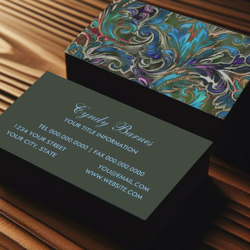Customizable Dazzling Damask Business Card