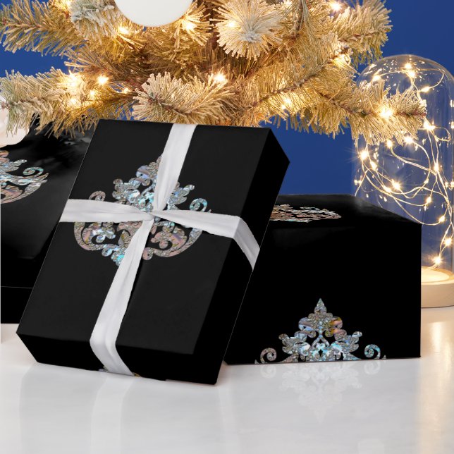 Dazzling Damask French Elegant Holiday  Wrapping Paper (Holidays)