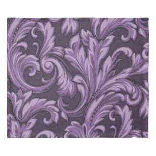 Dazzling Damask, Plum Duvet Cover