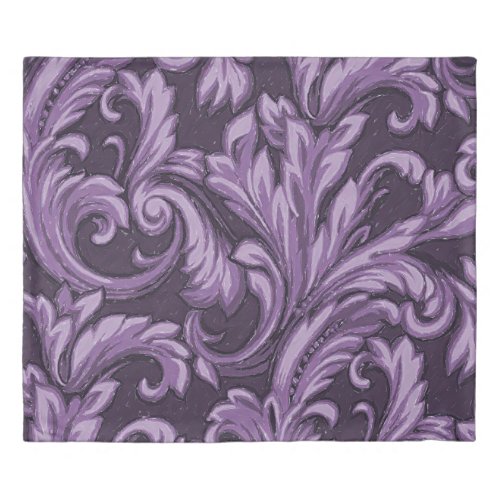 Dazzling Damask Plum Duvet Cover